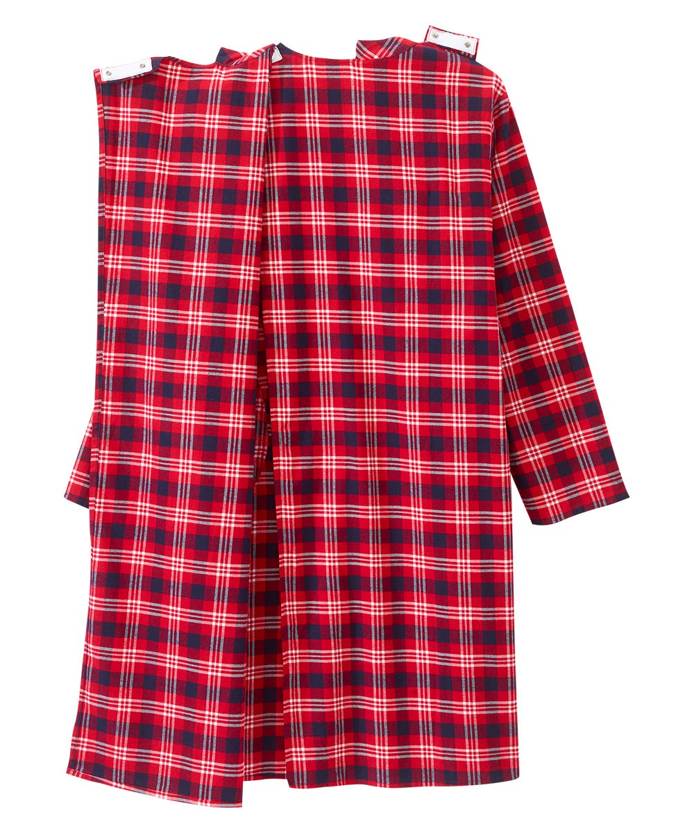 Men's Open Back No Peek Flannel Nightgown