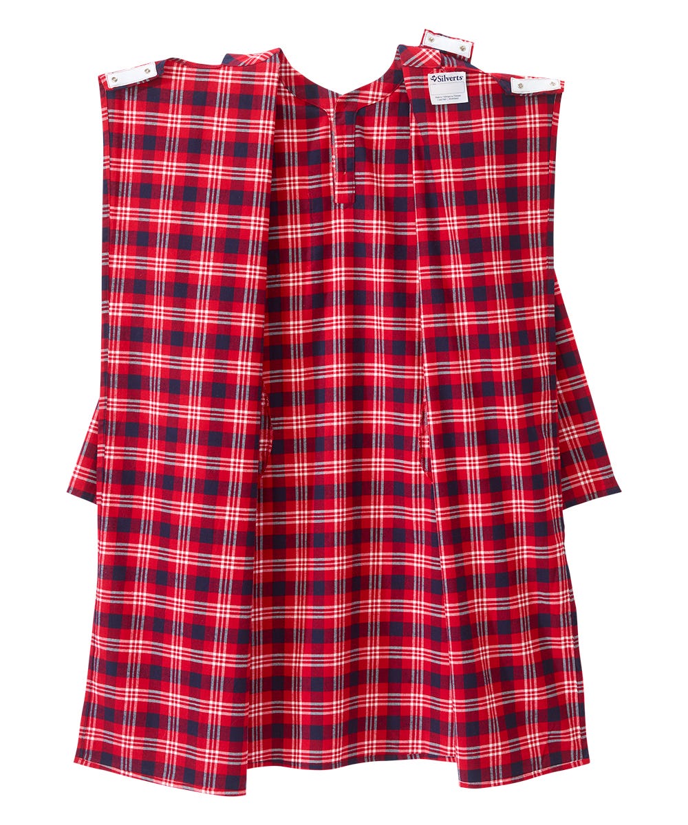 Men's Open Back No Peek Flannel Nightgown