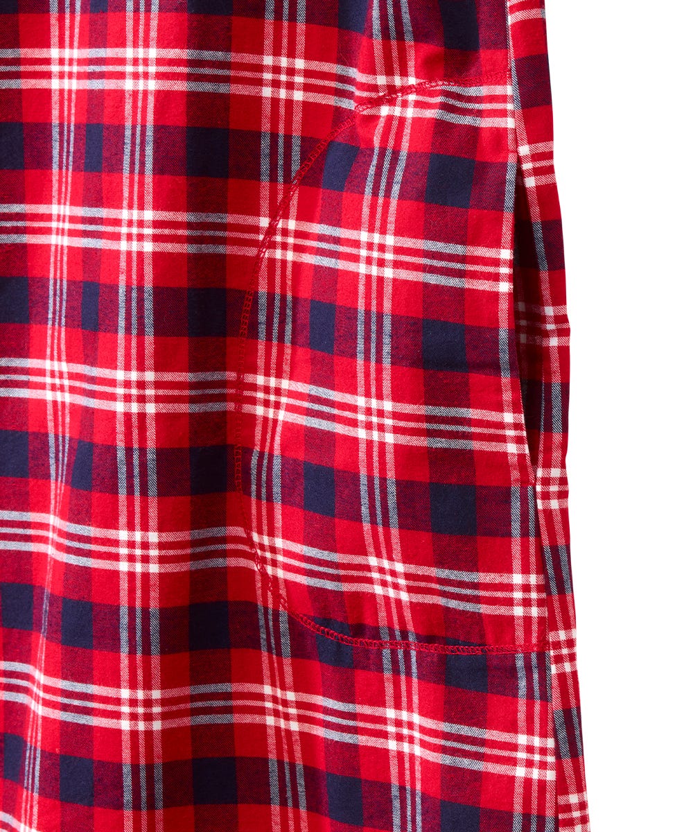 Men's Open Back No Peek Flannel Nightgown