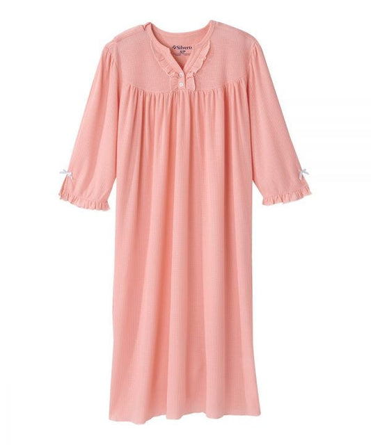 Women's Open Back Waffle Knit Nightgown