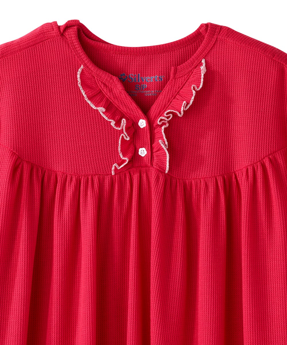 Women's Open Back Waffle Knit Nightgown