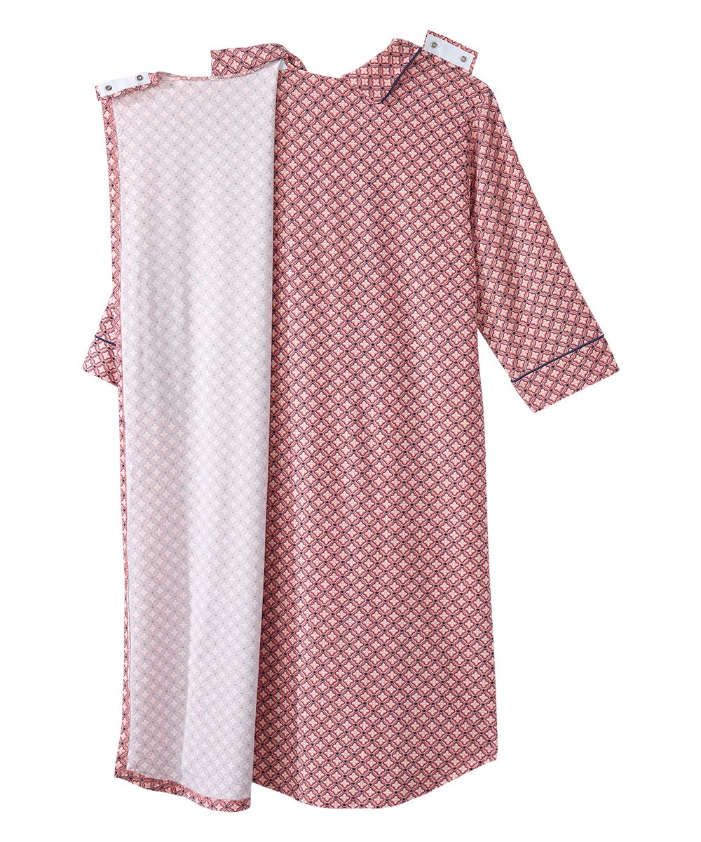 Women's Open Back Collared Nightgown - Clearance