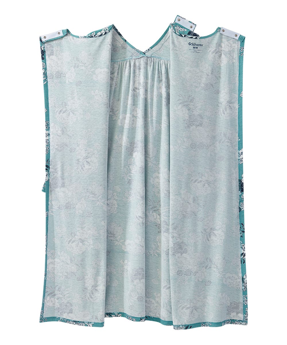 Women's Open Back Long Sleeve Lace Trim Nightgown