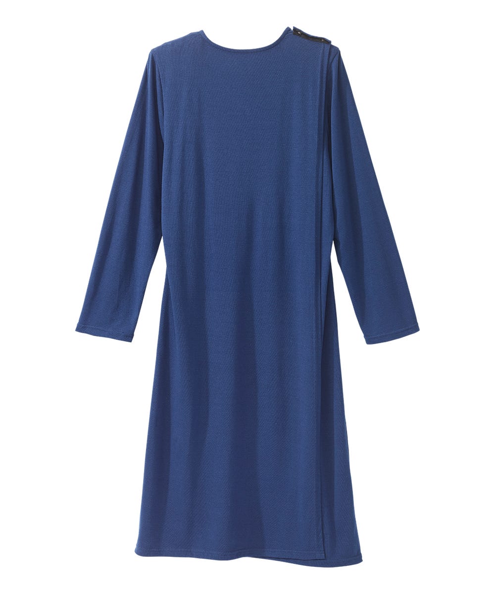 Women's Open Back Long Sleeve Lace Trim Nightgown