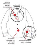 Men's Self Dressing Magnetic Buttons Dress Shirt
