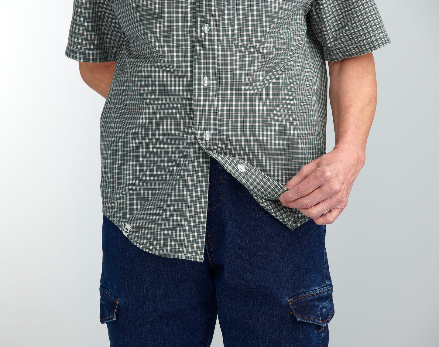 Magnetic Buttons Mens Short Sleeve Shirt