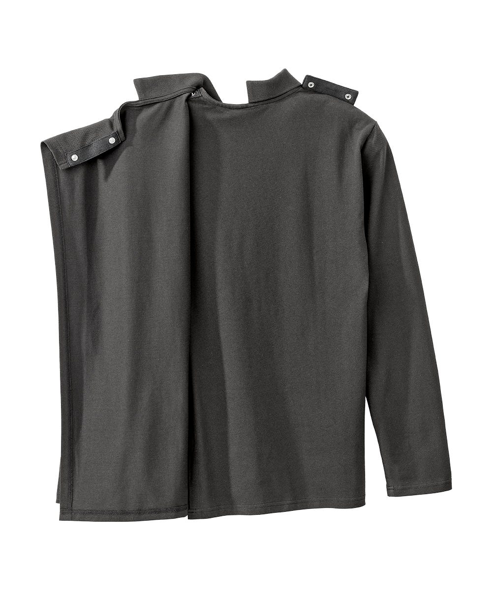 Men's Adaptive Open Back Polo Shirt with Long Sleeves