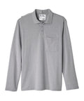 Men's Adaptive Open Back Polo Shirt with Long Sleeves