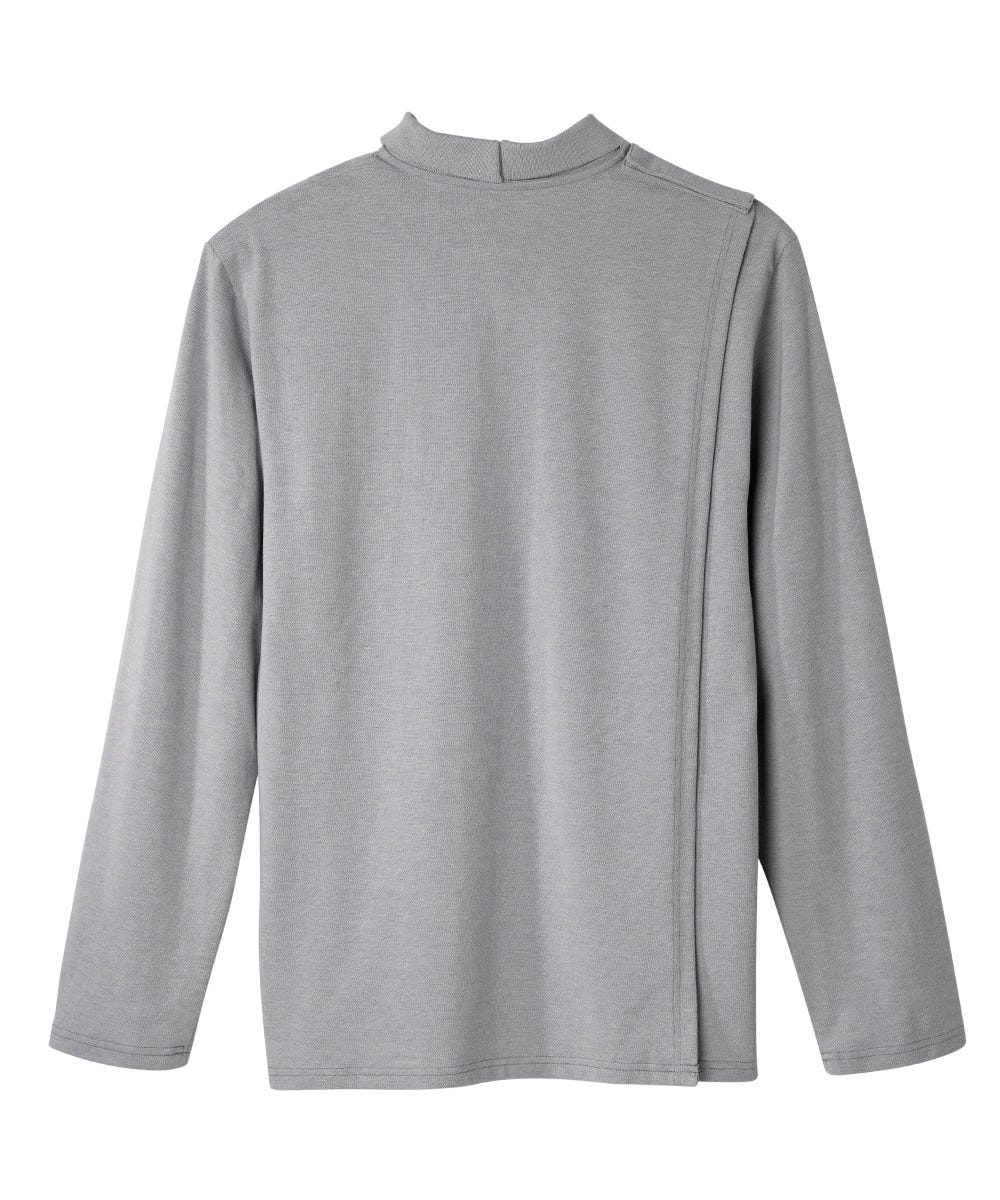 Men's Adaptive Open Back Polo Shirt with Long Sleeves