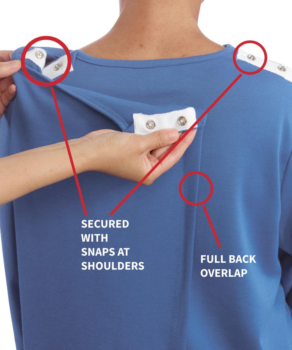 Men's Adaptive Open Back Polo Shirt with Long Sleeves - Clearance