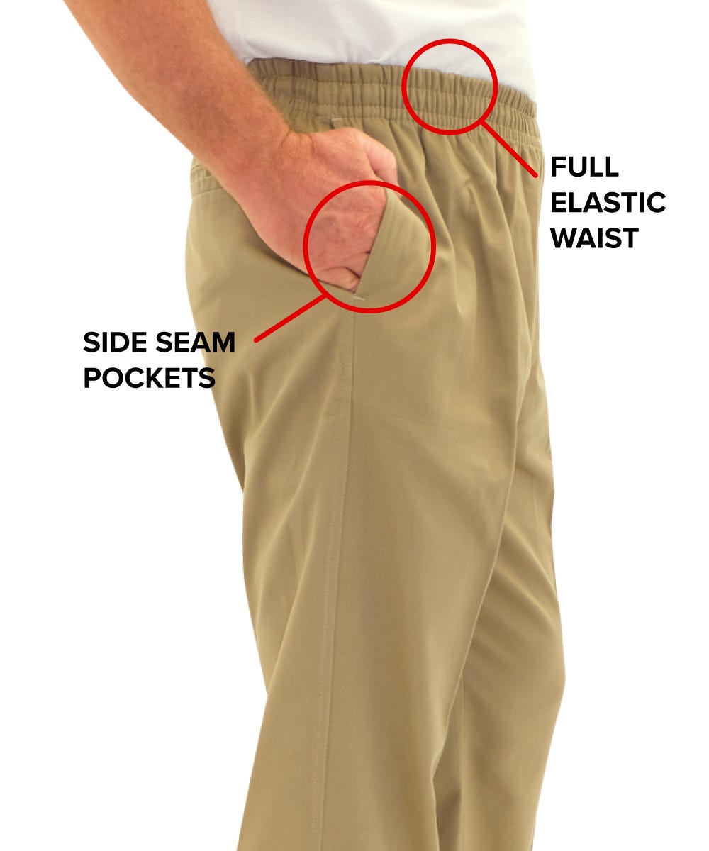 Regular Mens Cotton Elastic Waist Pant - Clearance