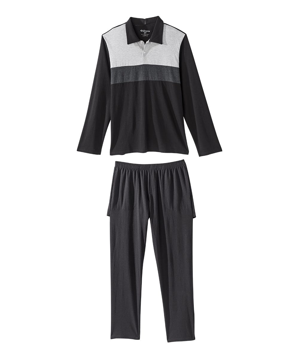 Men's Open Back Long Sleeve Polo & Open Back Pant Set