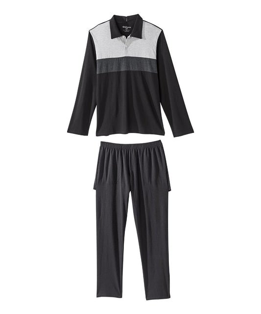 Men's Open Back Long Sleeve Polo & Open Back Pant Set - Clearance