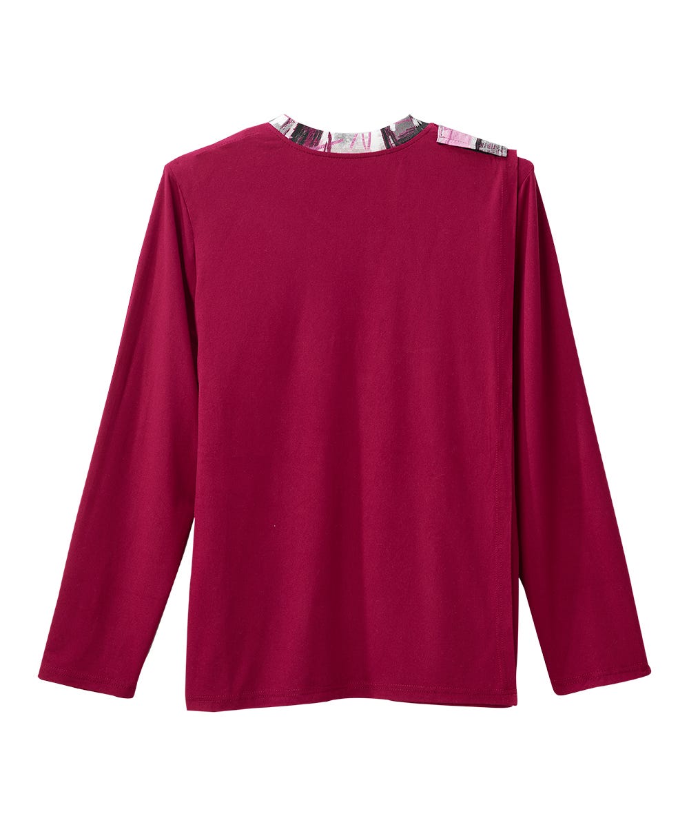 Women's Open Back Patchwork Top