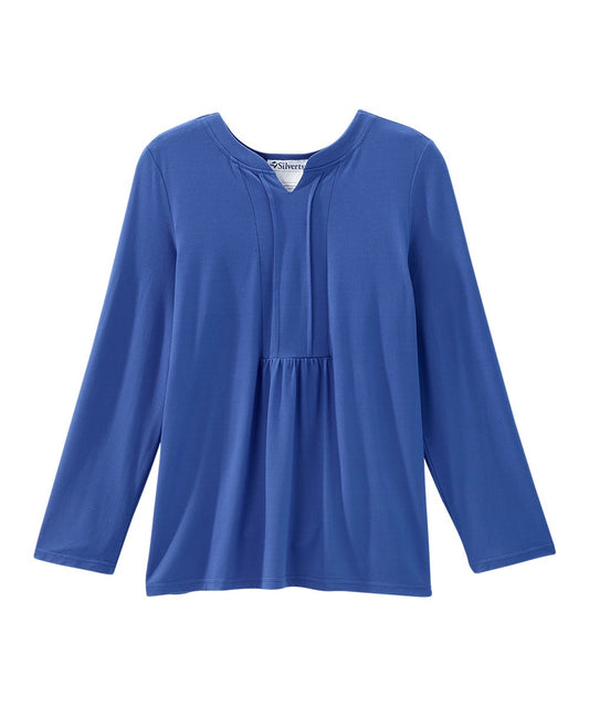 Women's Open Back Pleated Panel Top