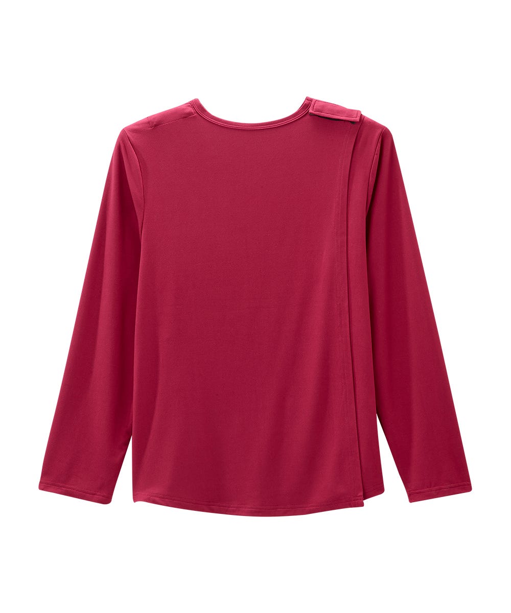 Women's Open Back 3-Button Front Embroidery Top