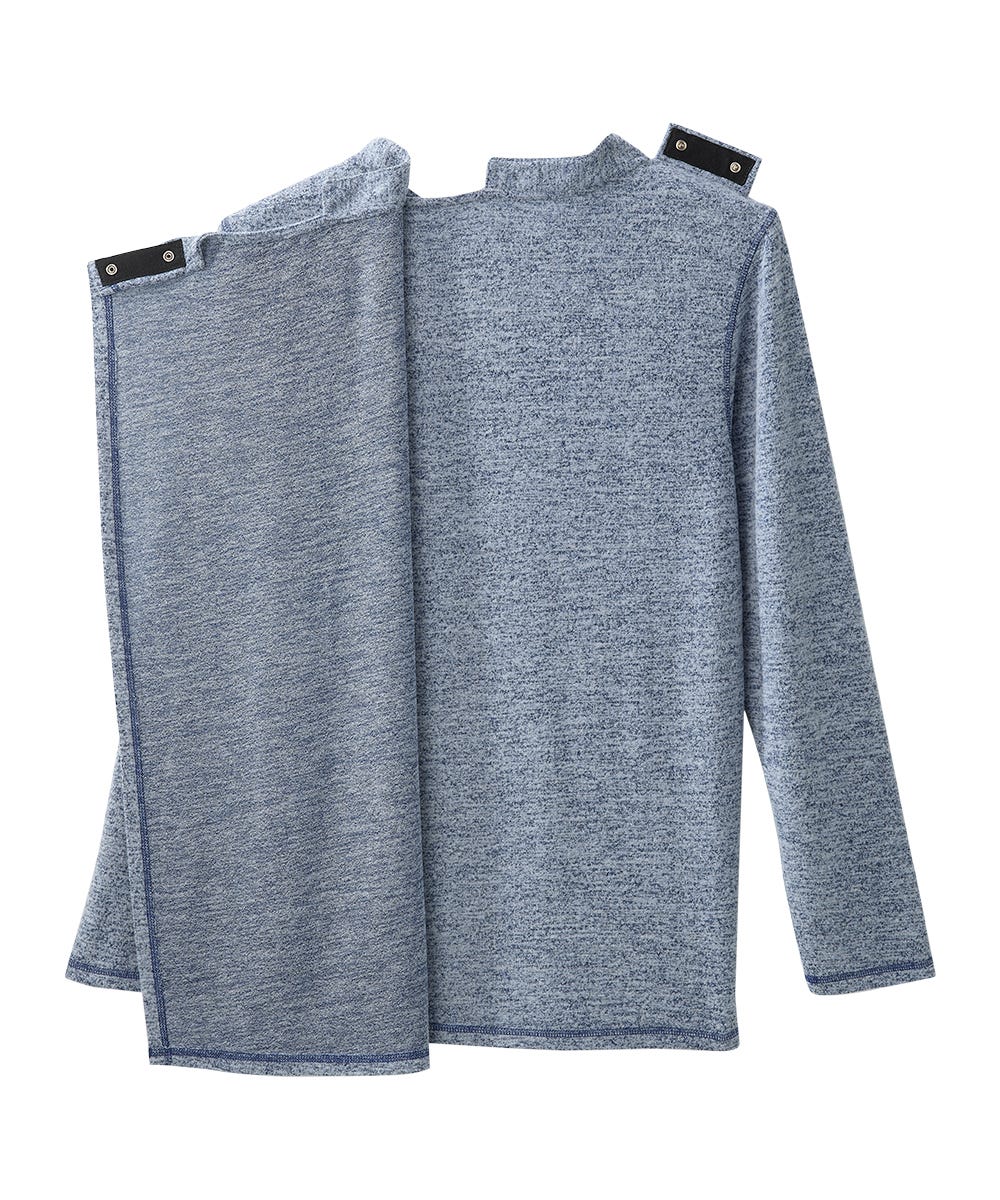 Men's Open Back Long Sleeve Henley Shirt
