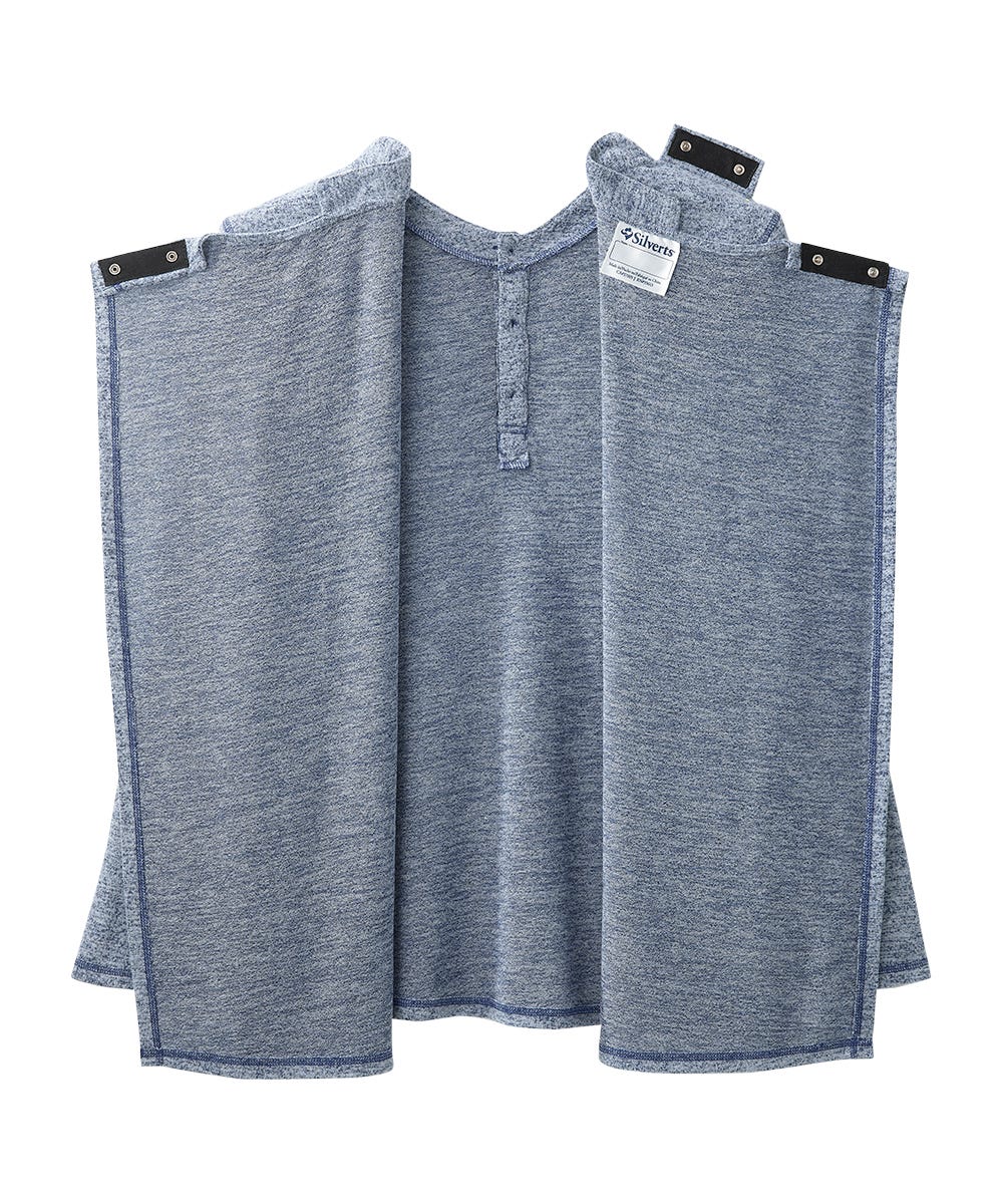 Men's Open Back Long Sleeve Henley Shirt