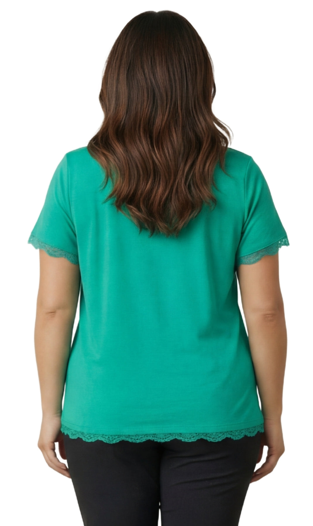 Women's V-neck Short Sleeve Tshirt with A Three Button Placket