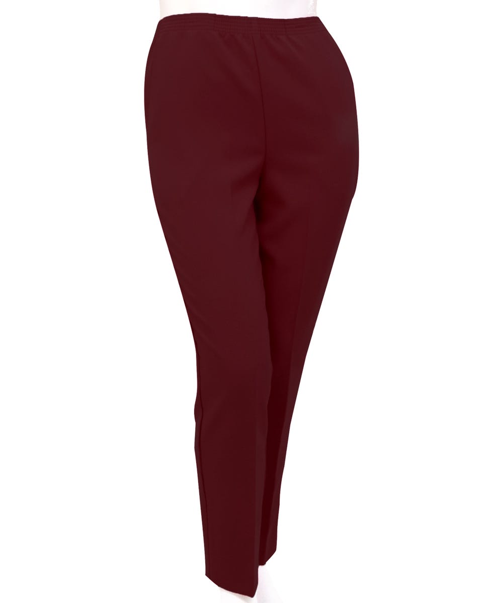 Women's Pull On Pants - Elastic Waist Polyester Pants for Women - Clearance