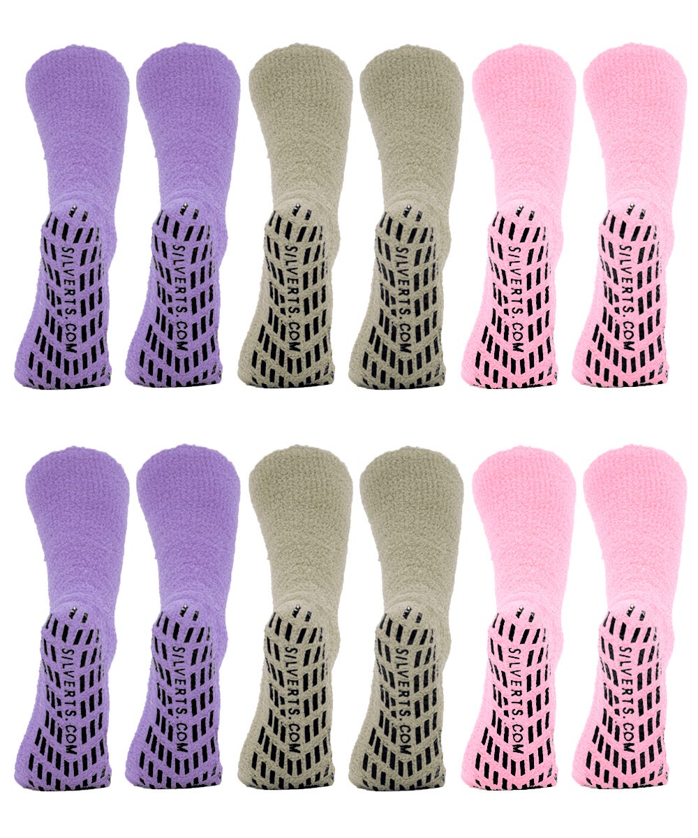 Unisex Hospital Slipper-Grip Socks - 6 Pack - Clearance