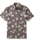 Men's Aloha Shirt Cotton Short Sleeve Brown Button Down 1920s Vintage Shirt By Amy