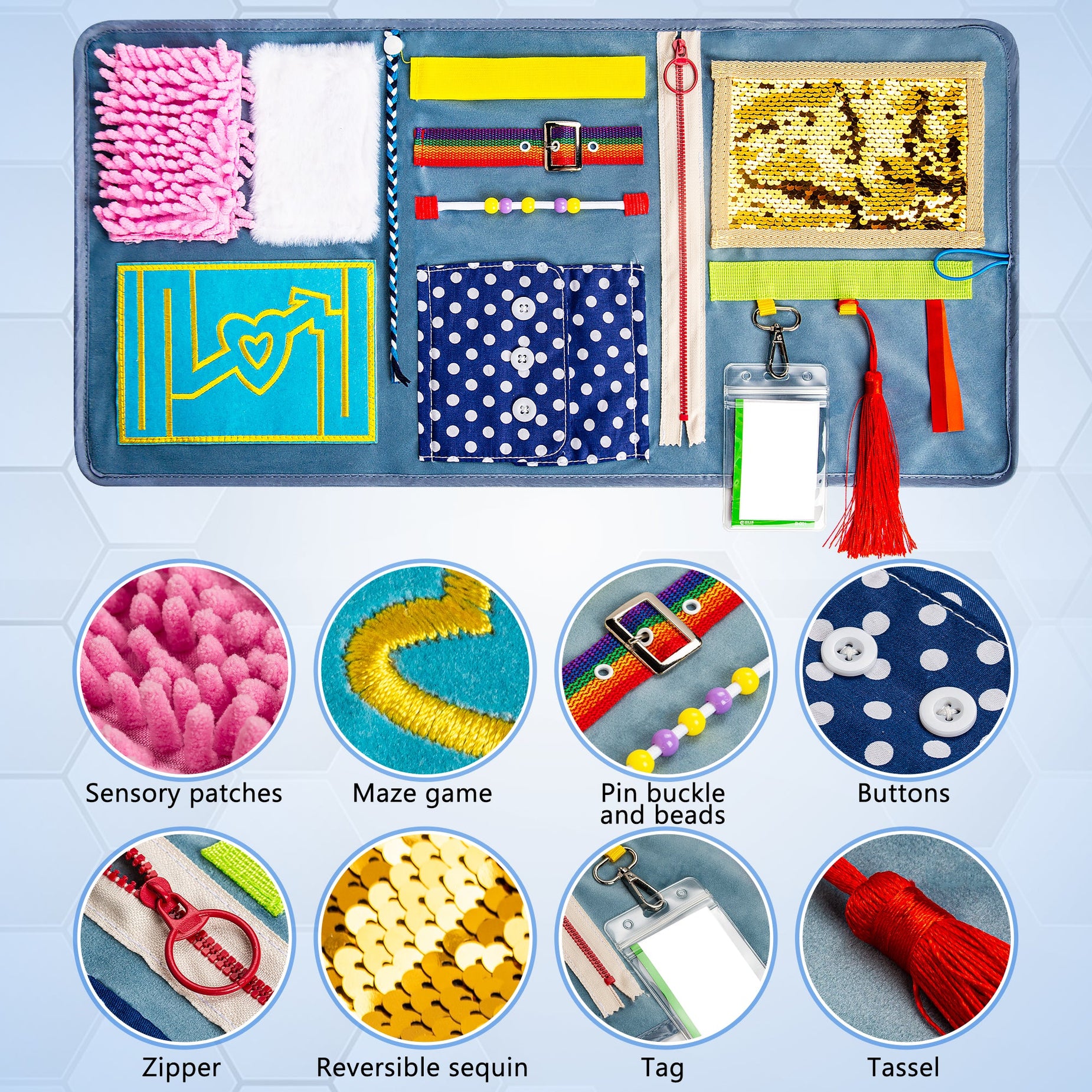 Fidget Blanket for Adults with Dementia & Alzheimer's, sensory activities for dementia patients
