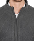 Mens Sherpa Fleece Lined Zip Front Sweater Jacket