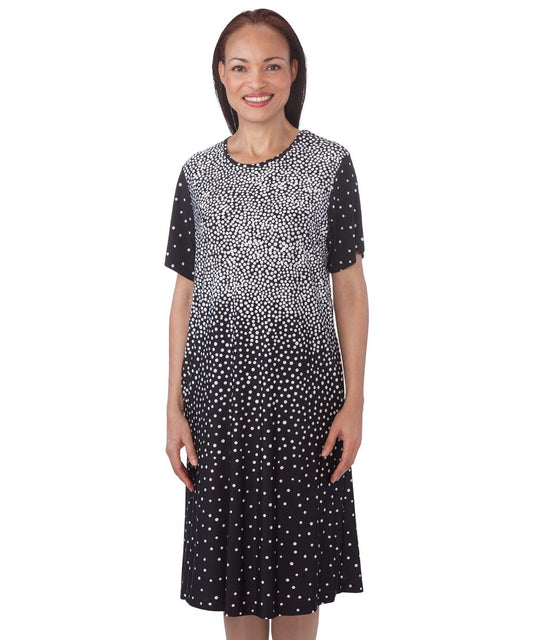 Flowy Short Sleeve Adaptive Open Back Dress