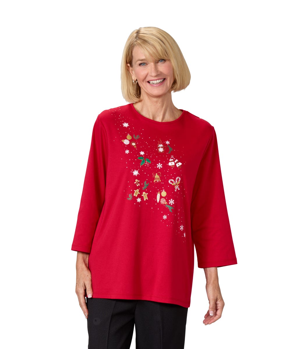 Women's Open Back Seasonal Print Top - Clearance