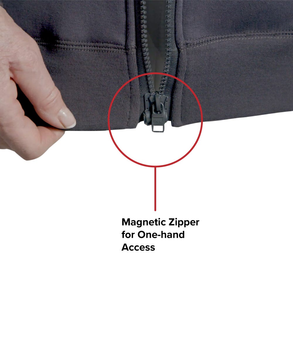 Womens Magnetic-Zipper Hoodie with Pockets