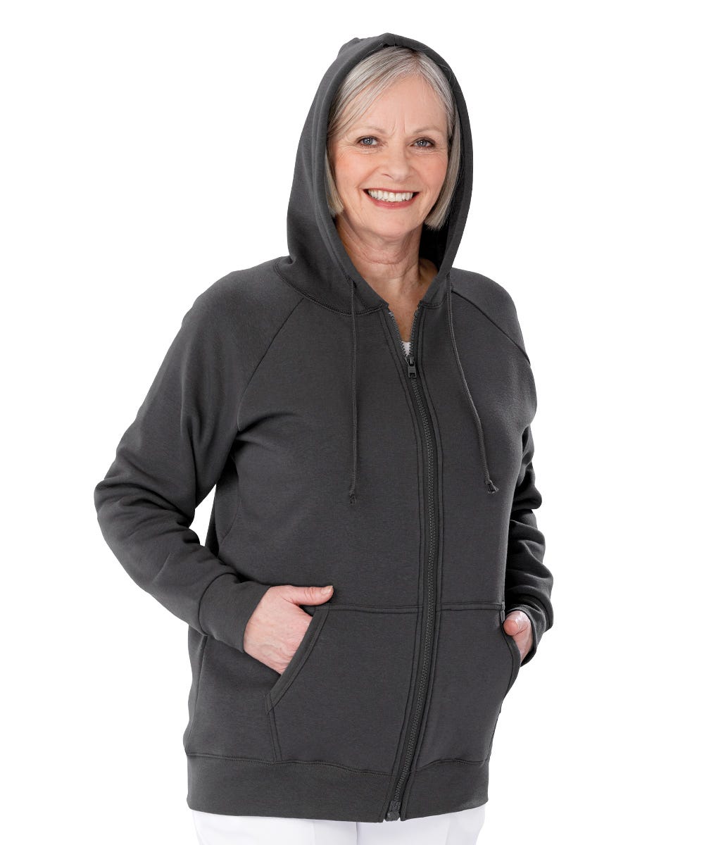 Womens Magnetic-Zipper Hoodie with Pockets