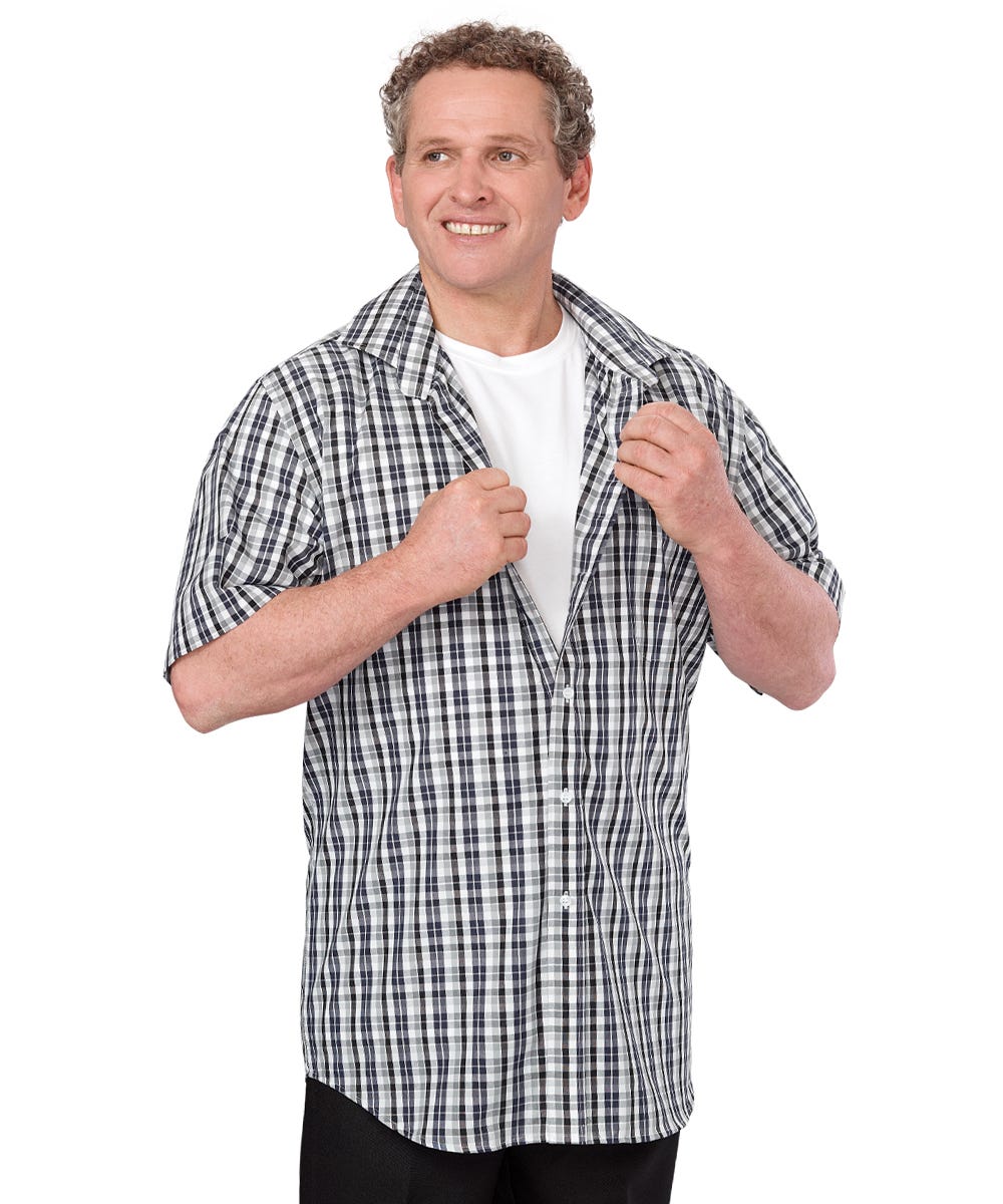 Magnetic Buttons Mens Short Sleeve Shirt