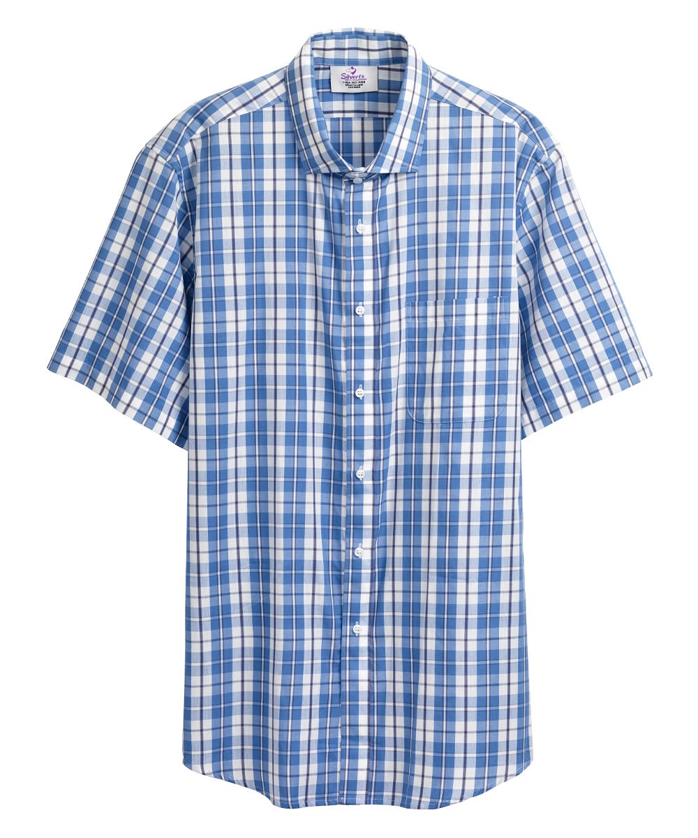 Magnetic Buttons Mens Short Sleeve Shirt