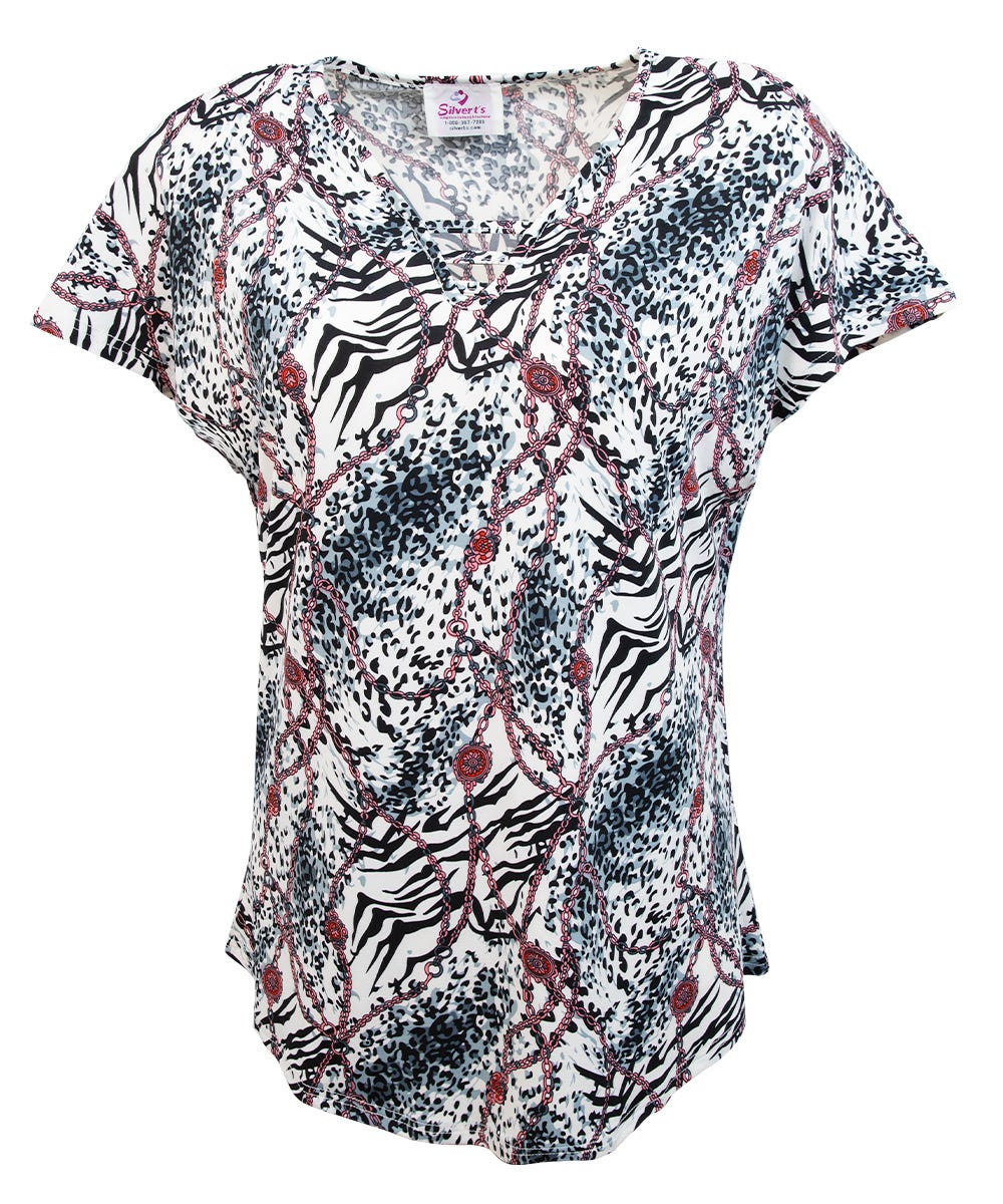 Women's Self Dressing Patterned Top