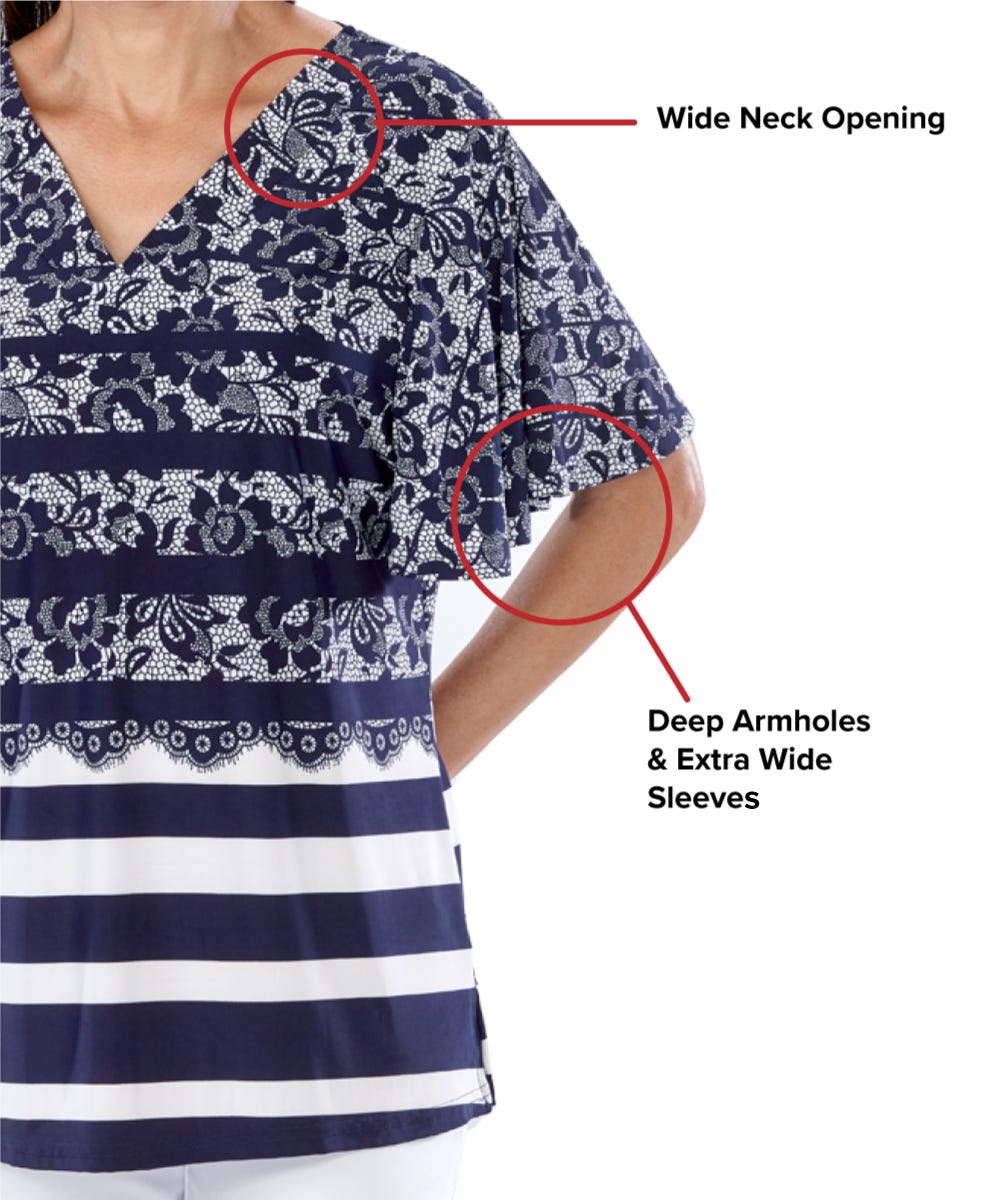 Women's Self Dressing Lace Waterfall Sleeve Top