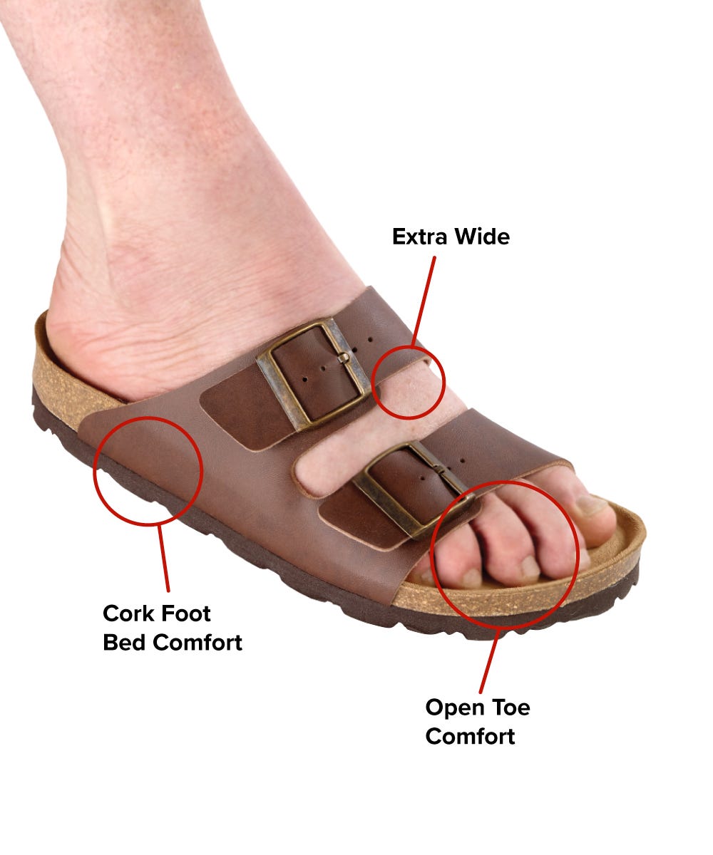 Mens Slip-On Shock-Absorbing Adjustable Sandals