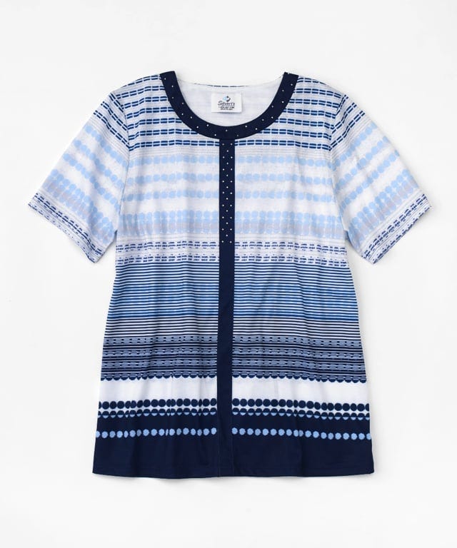 Women's Open Back Graphic Patterned Top
