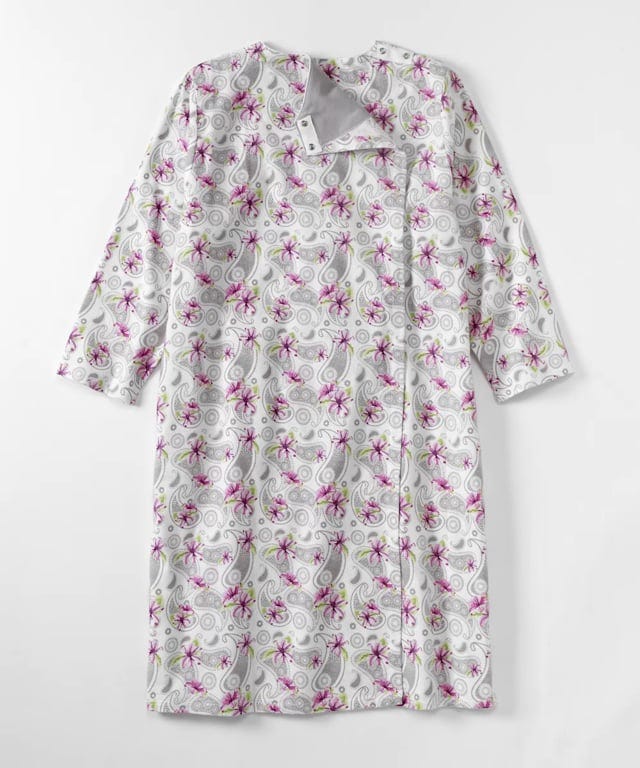 100% Cotton Flannel Hospital Gown with Snaps - Clearance