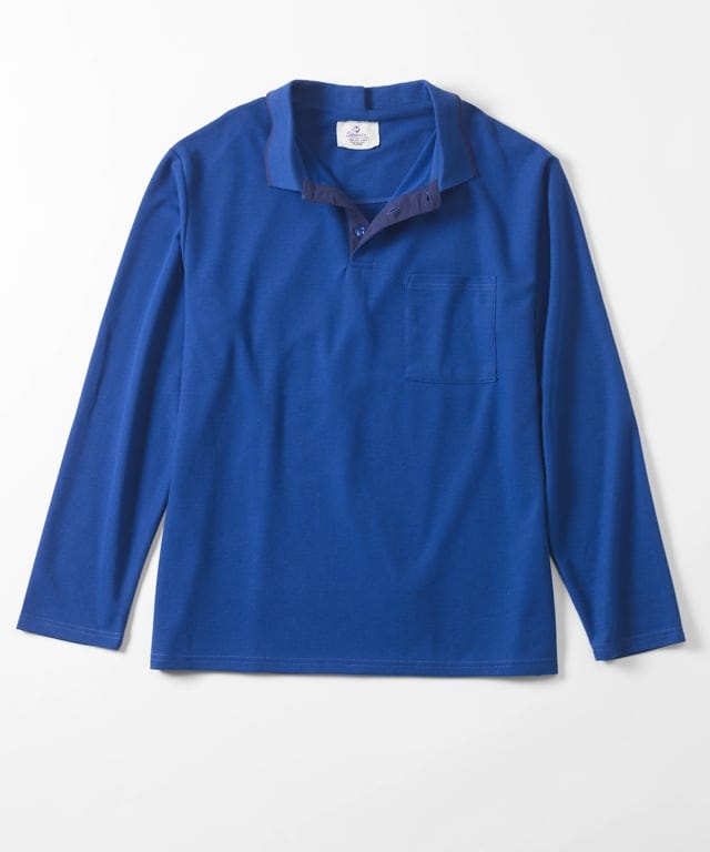 Men's Adaptive Open Back Polo Shirt with Long Sleeves - Clearance