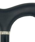 Classy Cane with Black Derby Handle in Italian Leather