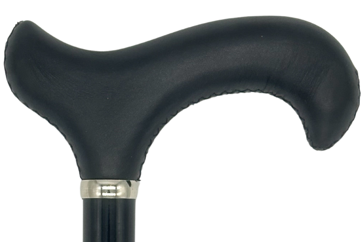 Classy Cane with Black Derby Handle in Italian Leather