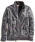 Mens Sherpa Fleece Lined Zip Front Sweater Jacket