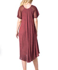 Sakkas Egan Women's Long Embroidered Caftan Dress / Cover Up With Embroidered Cap Sleeves
