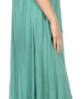 Sakkas Egan Women's Long Embroidered Caftan Dress / Cover Up With Embroidered Cap Sleeves