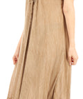 Sakkas Egan Women's Long Embroidered Caftan Dress / Cover Up With Embroidered Cap Sleeves
