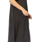 Sakkas Egan Women's Long Embroidered Caftan Dress / Cover Up With Embroidered Cap Sleeves