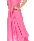 Sakkas Egan Women's Long Embroidered Caftan Dress / Cover Up With Embroidered Cap Sleeves