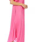 Sakkas Egan Women's Long Embroidered Caftan Dress / Cover Up With Embroidered Cap Sleeves