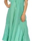 Sakkas Egan Women's Long Embroidered Caftan Dress / Cover Up With Embroidered Cap Sleeves